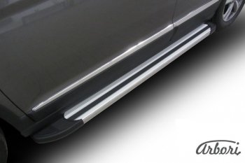 11 789 р. Порожки для ног Arbori Luxe Silver Haval H6 (2013-2020)  с доставкой в г. Вологда. Увеличить фотографию 2