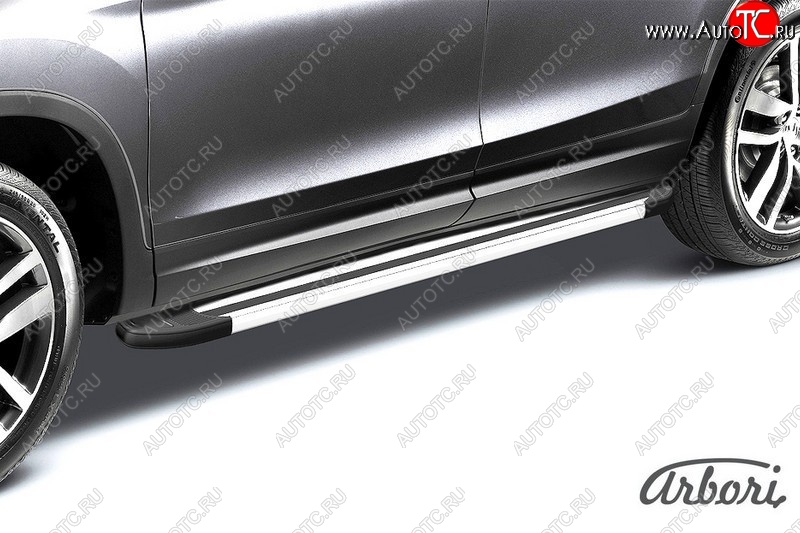 11 789 р. Порожки для ног Arbori Luxe Silver Haval H6 (2013-2020)  с доставкой в г. Вологда