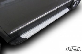 10 979 р. Порожки для ног Arbori Optima Silver Haval H6 (2013-2020)  с доставкой в г. Вологда. Увеличить фотографию 2