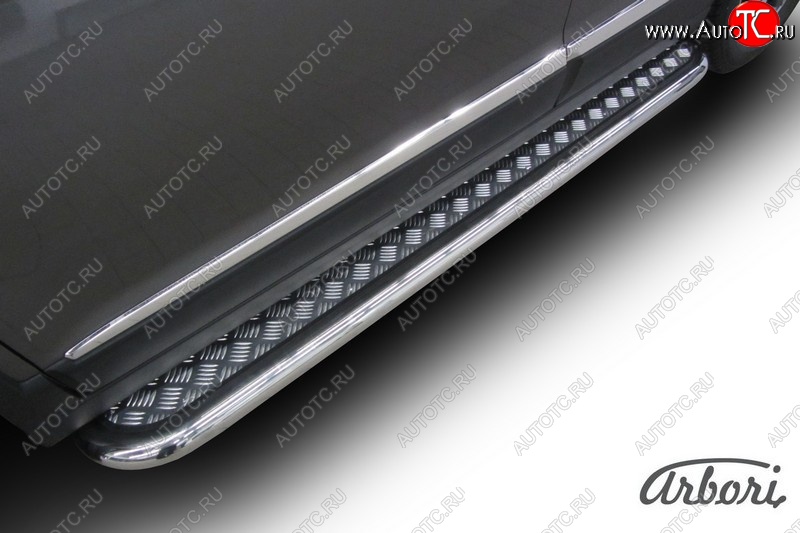 25 999 р. Защита штатных порогов с листом Arbori (нержавейка, алюминий, d57) Haval H6 (2013-2020)  с доставкой в г. Вологда