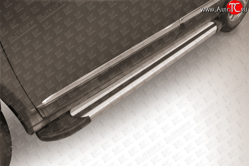 10 699 р. Алюминиевые пороги Slitkoff Luxe Silver Haval H6 (2013-2020)  с доставкой в г. Вологда