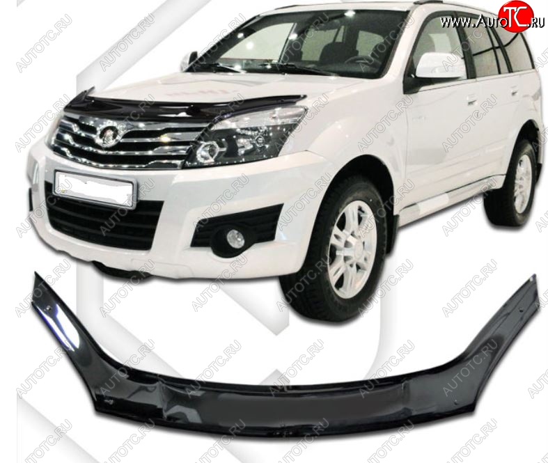 2 079 р. Дефлектор капота CA-Plastic  Great Wall Hover H3 (2010-2014)  дорестайлинг (серия Classic черный, Без надписи)  с доставкой в г. Вологда