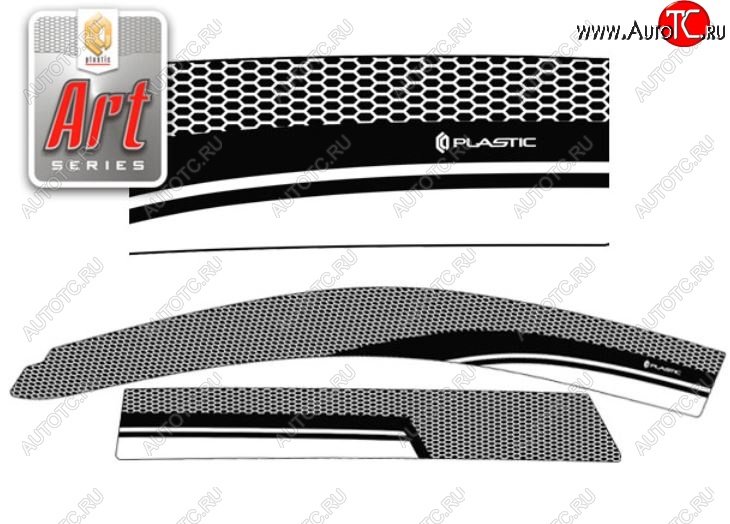 2 299 р. Дефлектор капота CA-Plastiс  Great Wall Hover H5 (2010-2017) (Серия Art графит, Без хром.молдинга, Крепление только на скотч)  с доставкой в г. Вологда