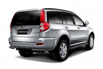 11 309 р. Порожки для ног из трубы Ø51 с алюминиевой площадкой Petroil Tuning Haval H5 рестайлинг (2020-2023) (Сталь с полимерным покрытием, цвет Черный (шагрень))  с доставкой в г. Вологда. Увеличить фотографию 2