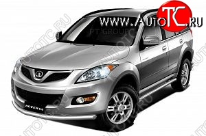 13 999 р. Защита порогов вогнутая из трубы Ø63 Petroil Tuning Great Wall Hover H5 (2010-2017) (Нержавейка)  с доставкой в г. Вологда