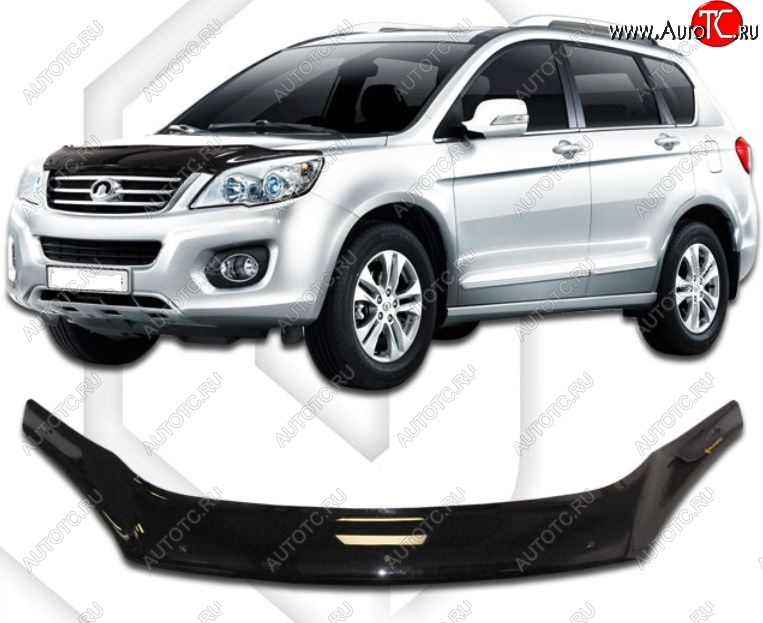 2 399 р. Дефлектор капота CA-Plastic exclusive  Great Wall Hover H6 (2012-2016) (Classic черный, Без надписи)  с доставкой в г. Вологда