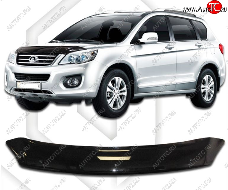 1 999 р. Дефлектор капота CA-Plastic  Great Wall Hover H6 (2012-2016) (Classic черный, Без надписи)  с доставкой в г. Вологда