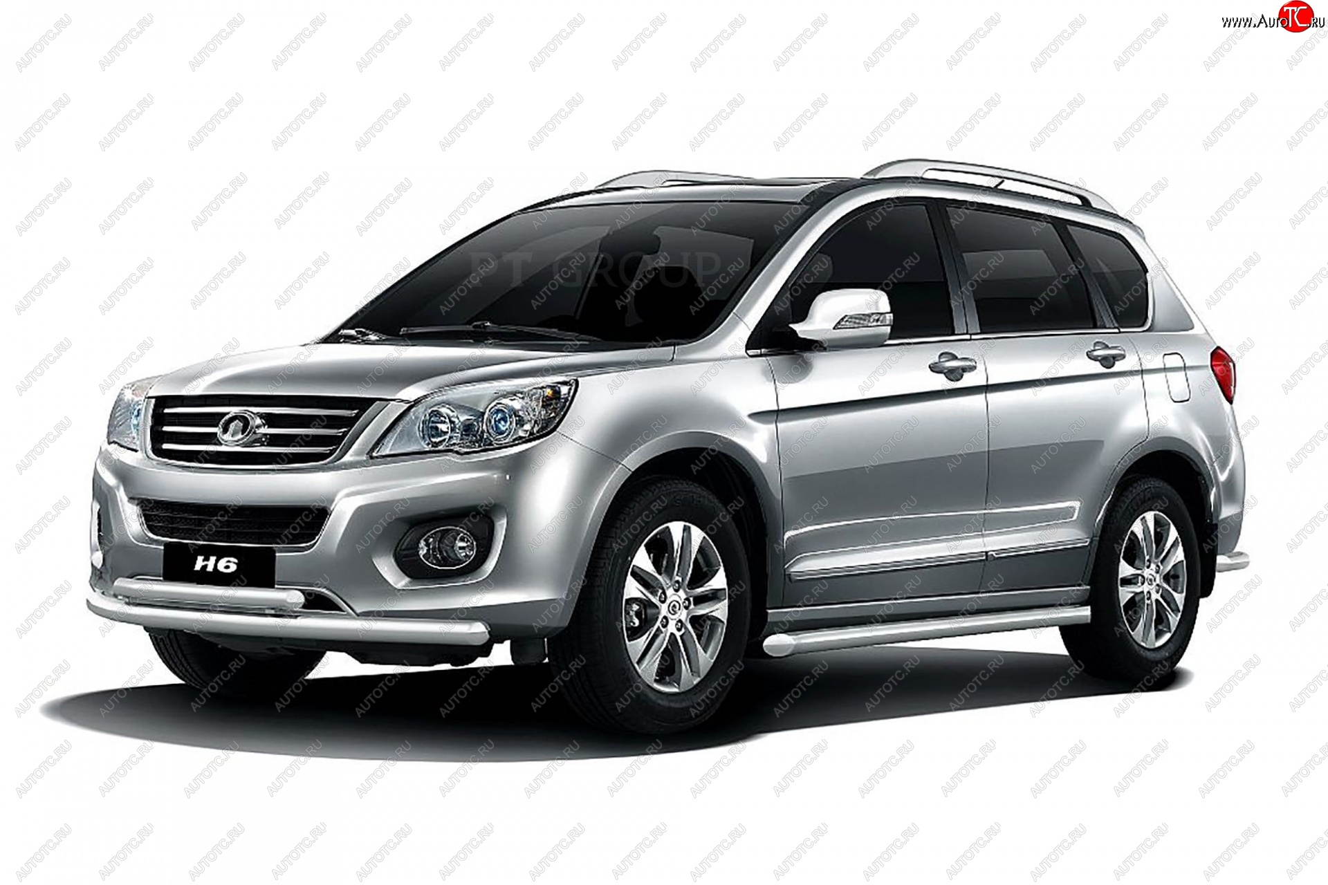 8 899 р. Защита переднего бампера двойная из труб d63/51 мм Petroil Tuning Great Wall Hover H6 (2012-2016) (Нержавейка)  с доставкой в г. Вологда
