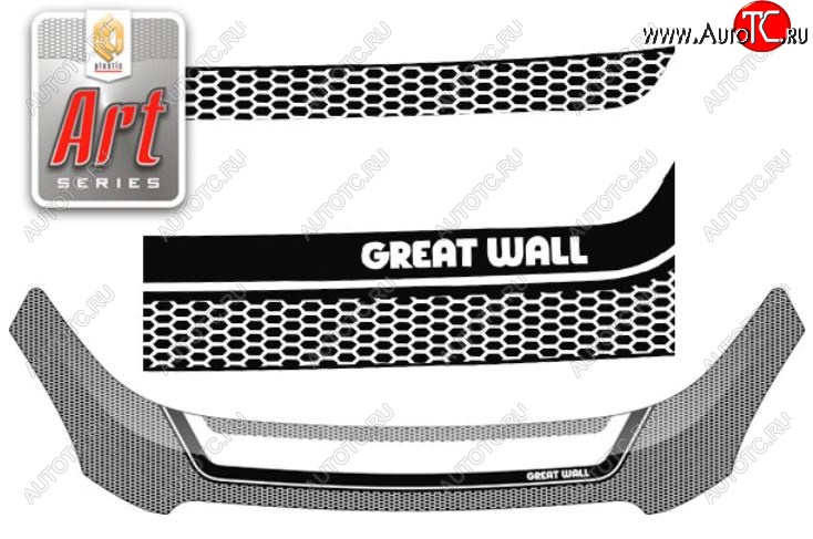 2 399 р. Дефлектор капота CA-Plastiс  Great Wall Hover M2 (2010-2014) (Серия Art серебро)  с доставкой в г. Вологда