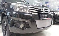 1 539 р. Сетка на бампер Russtal (хром) Great Wall Hover H3  дорестайлинг (2010-2014)  с доставкой в г. Вологда. Увеличить фотографию 2
