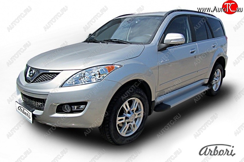 10 979 р. Порожки для ног Arbori Optima Silver Great Wall Hover H5 (2010-2017)  с доставкой в г. Вологда