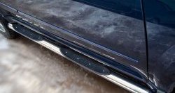 14 449 р. Защита порогов с пластиковыми вставками для ног из круглой трубы диаметром 76 мм Russtal Great Wall Hover H5 (2010-2017) (Защита порогов с со скосами на торцах (вариант 1))  с доставкой в г. Вологда. Увеличить фотографию 4