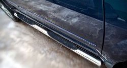 14 449 р. Защита порогов с пластиковыми вставками для ног из круглой трубы диаметром 76 мм Russtal Great Wall Hover H5 (2010-2017) (Защита порогов с со скосами на торцах (вариант 1))  с доставкой в г. Вологда. Увеличить фотографию 7