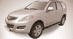 11 299 р. Алюминиевые пороги Slitkoff Luxe Black Great Wall Hover H5 (2010-2017)  с доставкой в г. Вологда. Увеличить фотографию 2