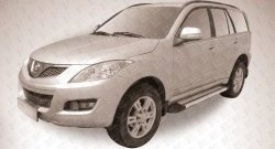 10 699 р. Алюминиевые пороги Slitkoff Luxe Silver Great Wall Hover H5 (2010-2017)  с доставкой в г. Вологда. Увеличить фотографию 2