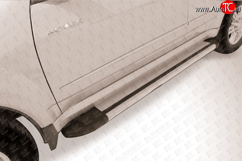 10 699 р. Алюминиевые пороги Slitkoff Luxe Silver Great Wall Hover H5 (2010-2017)  с доставкой в г. Вологда