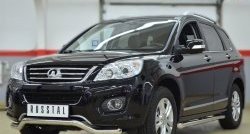 12 299 р. Защита порогов из круглой трубы диаметром 63 мм Russtal Great Wall Hover H6 (2012-2016) (Защита порогов с со скосами на торцах (вариант 1))  с доставкой в г. Вологда. Увеличить фотографию 2