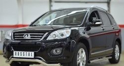 12 299 р. Защита порогов из круглой трубы диаметром 63 мм Russtal Great Wall Hover H6 (2012-2016) (Защита порогов с со скосами на торцах (вариант 1))  с доставкой в г. Вологда. Увеличить фотографию 3