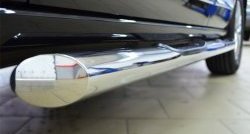 14 449 р. Защита порогов с пластиковыми вставками для ног из круглой трубы диаметром 76 мм Russtal Great Wall Hover H6 (2012-2016) (Защита порогов с со скосами на торцах (вариант 1))  с доставкой в г. Вологда. Увеличить фотографию 3
