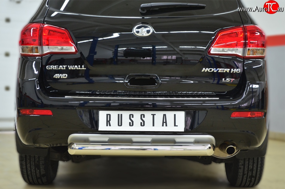 14 549 р. Одинарная защита заднего бампера из трубы диаметром 76 мм SLITKOFF Great Wall Hover H6 (2012-2016)  с доставкой в г. Вологда