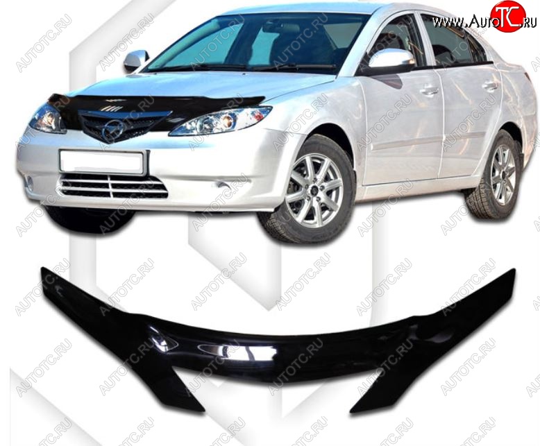 2 599 р. Дефлектор капота CA-Plastiс exclusive  Haima 3  HMC7185A (2010-2013) седан (Classic черный, Без надписи)  с доставкой в г. Вологда
