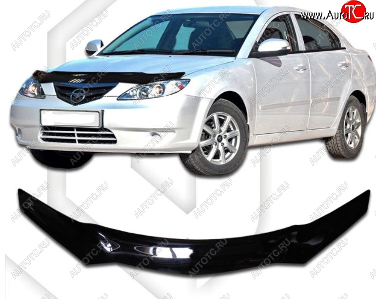 1 999 р. Дефлектор капота CA-Plastic  Haima 3  HMC7185A (2010-2013) седан (Classic черный, Без надписи)  с доставкой в г. Вологда
