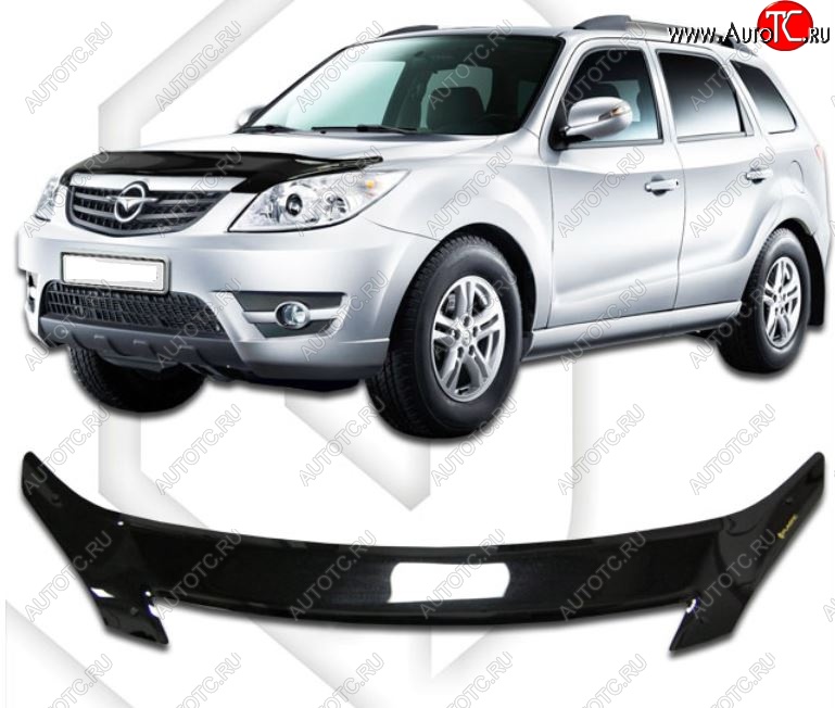 2 199 р. Дефлектор капота CA-Plastic Haima 7 S3 (2013-2016) (Classic черный, Без надписи)  с доставкой в г. Вологда