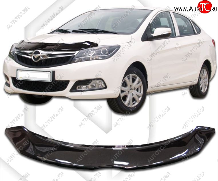 1 999 р. Дефлектор капота CA-Plastiс  Haima M3 (2013-2016) (Classic черный, Без надписи)  с доставкой в г. Вологда