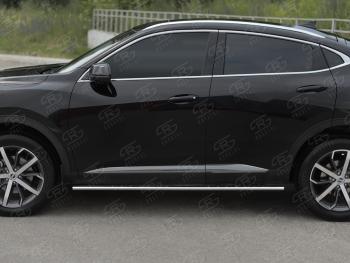 23 749 р. Защита порогов (Ø75x42 мм, с проступью) Russtal Haval F7x дорестайлинг (2019-2022) (полированная нержавейка)  с доставкой в г. Вологда. Увеличить фотографию 2