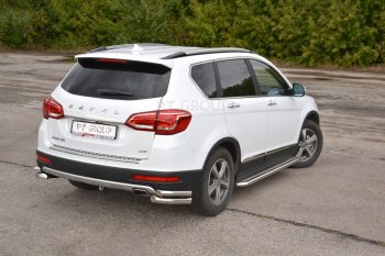 15 799 р. Порожки для ног из трубы Ø51 с алюминиевой площадкой Petroil Tuning Haval H6 (2013-2020) (Нержавеющая полированная сталь)  с доставкой в г. Вологда. Увеличить фотографию 3