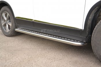 15 799 р. Порожки для ног из трубы Ø51 с алюминиевой площадкой Petroil Tuning Haval H6 (2013-2020) (Нержавеющая полированная сталь)  с доставкой в г. Вологда. Увеличить фотографию 4