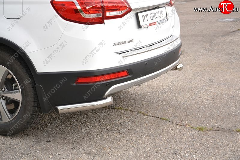 15 249 р. Защита заднего бампера Petroil Tuning (уголки, d63) Haval H6 (2013-2020) (Нержавеющая полированная сталь)  с доставкой в г. Вологда