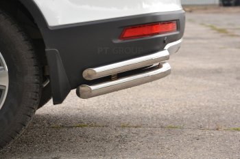 24 949 р. Защита заднего бампера Petroil Tuning (уголки двойные, d63/51) Haval H6 (2013-2020) (Нержавеющая полированная сталь)  с доставкой в г. Вологда. Увеличить фотографию 2