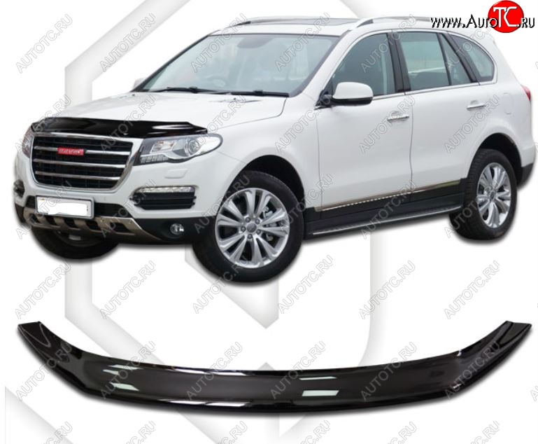 2 159 р. Дефлектор капота CA-Plastiс  Haval H8 (2015-2017) (Classic черный, Без надписи)  с доставкой в г. Вологда