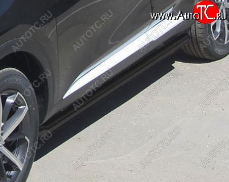 8 499 р. Защита порогов Slitkoff (d57 мм) Haval H9 1-ый рестайлинг (2017-2019) (Сталь с полимерным покрытием. Цвет: чёрный)  с доставкой в г. Вологда