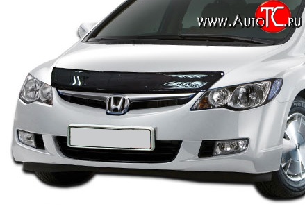 2 599 р. Дефлектор капота NovLine Honda Civic FD седан дорестайлинг (2005-2008)  с доставкой в г. Вологда