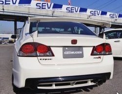 Задний бампер с элероном TYPE R DESIGN Honda Civic FD седан дорестайлинг (2005-2008)