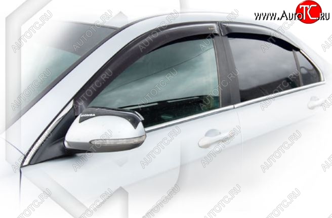 1 999 р. Дефлектора окон (L7, L8, L9) CA-Plastiс  Honda Accord  7 CL (2005-2008) седан рестайлинг (Classic полупрозрачный, Без хром.молдинга, Крепление только на скотч)  с доставкой в г. Вологда