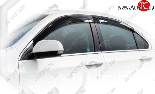 1 999 р. Дефлектора окон CA-Plastiс  Honda Accord  8 CU (2008-2013) седан дорестайлинг, седан рестайлинг (Classic полупрозрачный, Без хром.молдинга)  с доставкой в г. Вологда