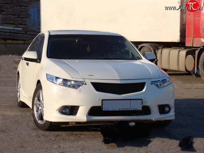 4 679 р. Клыки Type-S Mini на передний бампер автомобиля  Honda Accord ( 8 CU,  8 CW) (2011-2013) седан рестайлинг, универсал рестайлинг (Неокрашенная)  с доставкой в г. Вологда