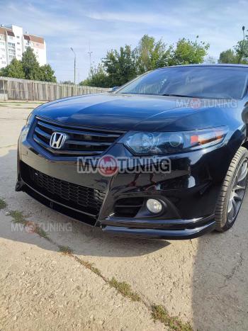 27 499 р. Бампер передний Modulo Style  Honda Accord ( 8 CU,  8 CW) (2008-2013) седан дорестайлинг, универсал дорестайлинг, седан рестайлинг, универсал рестайлинг (Неокрашенный, Без вырезов под парктронники, Без вырезов под омыватели)  с доставкой в г. Вологда. Увеличить фотографию 2