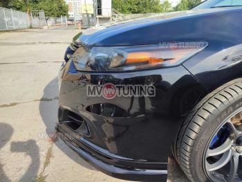 27 499 р. Бампер передний Modulo Style  Honda Accord ( 8 CU,  8 CW) (2008-2013) седан дорестайлинг, универсал дорестайлинг, седан рестайлинг, универсал рестайлинг (Неокрашенный, Без вырезов под парктронники, Без вырезов под омыватели)  с доставкой в г. Вологда. Увеличить фотографию 4