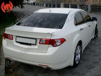 4 199 р. Лип спойлер на крышку багажника MV-Tuning Honda Accord 8 CU седан дорестайлинг (2008-2011) (Неокрашенный)  с доставкой в г. Вологда. Увеличить фотографию 2