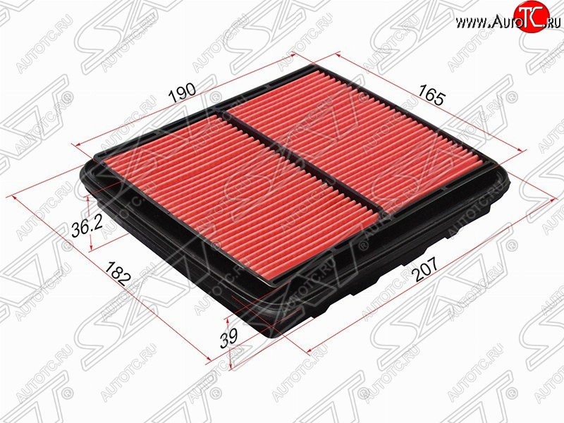 299 р. Фильтр воздушный двигателя SAT (207/190х182/165х39/36.2 mm)  Honda Civic  EJ,EK,EM - Integra  DB6,DB7,DB8,DB9  с доставкой в г. Вологда