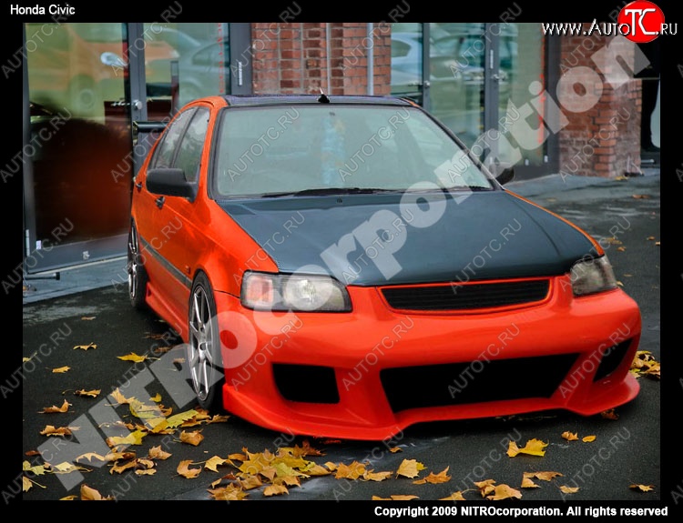 25 899 р. Передний бампер (England) Nitro Honda Civic EJ,EK,EM седан дорестайлинг (1995-1998)  с доставкой в г. Вологда