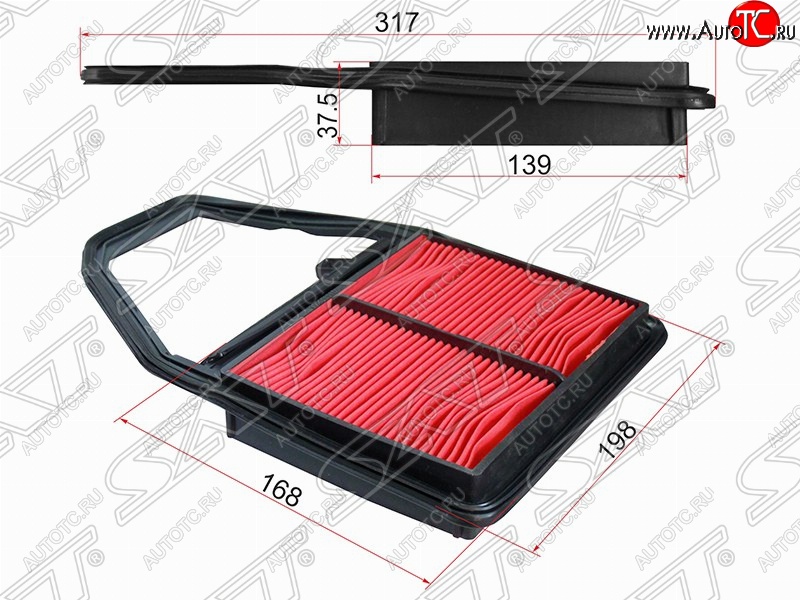 299 р. Фильтр воздушный двигателя SAT  Honda Civic ( ES,  EP,  EU,  FD,  FK,FN) - Stream ( 1 RN1,RN3,  1 RN2,RN4, RN1, RN3, RN5)  с доставкой в г. Вологда