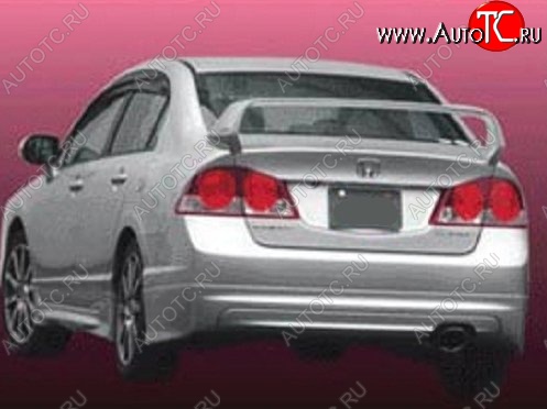 7 299 р. Накладка на задний бампер Mugen-Style Honda Civic FD седан дорестайлинг (2005-2008) (Неокрашенная)  с доставкой в г. Вологда