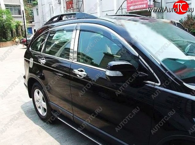 5 349 р. Комплект дефлекторов окон СТ Honda CR-V RE1,RE2,RE3,RE4,RE5,RE7 дорестайлинг (2007-2010)  с доставкой в г. Вологда