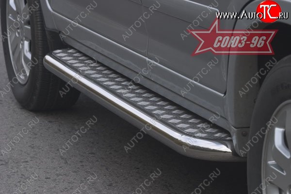 13 724 р. Защита порогов с листом Souz-96 (d60). Honda CR-V RE1,RE2,RE3,RE4,RE5,RE7 дорестайлинг (2007-2010)  с доставкой в г. Вологда
