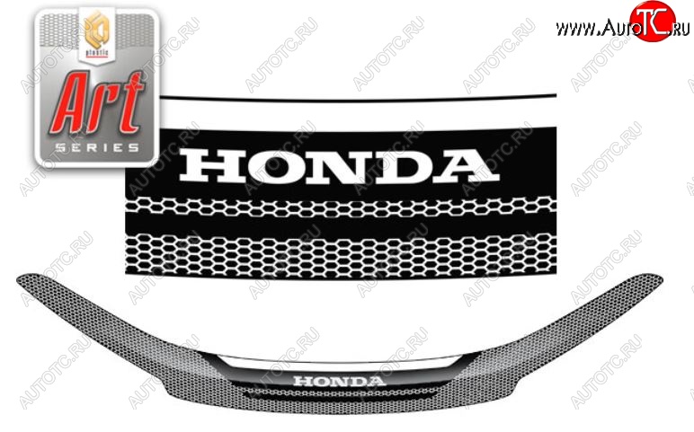 2 159 р. Дефлектор капота CA-Plastiс  Honda CR-V  RM1,RM3,RM4 (2012-2015) дорестайлинг (Серия Art черная)  с доставкой в г. Вологда